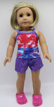 Load image into Gallery viewer, 18&quot; Doll 4 Pc Swim Set: Purple Tropical
