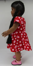 Load image into Gallery viewer, Hearts and Dots Dress 18 inch Doll: Red and Pink
