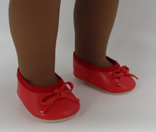 Load image into Gallery viewer, Ballet Flats w Thin Bow 18 &amp; 15 inch Doll: Red
