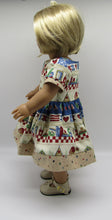 Load image into Gallery viewer, School Border Print Banded Dress 18 inch Doll
