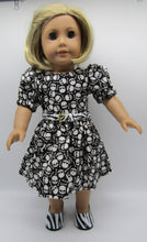 Load image into Gallery viewer, 18" Doll Halloween Skull Dress w Belt &amp; Shoes
