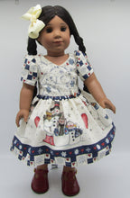 Load image into Gallery viewer, Snowman Border Print Dress 18 inch Doll
