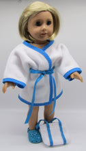 Load image into Gallery viewer, Swim or Spa Wrap Robe &amp; Tote Bag 18 inch Doll: White w Teal
