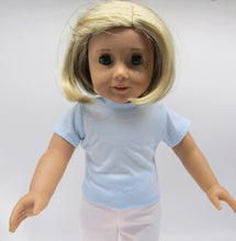 Load image into Gallery viewer, Basic T-Shirt in 3 Colors: 18 &amp; 15 inch Doll Navy, Baby Blue or Royal Blue

