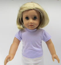 Load image into Gallery viewer, Basic T-Shirt in 2 Colors: 18 &amp; 15 inch Doll Purple or Light Purple
