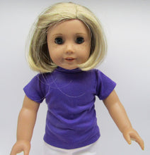 Load image into Gallery viewer, Basic T-Shirt in 2 Colors: 18 &amp; 15 inch Doll Purple or Light Purple
