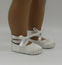 Load image into Gallery viewer, Ballet Pointe Shoes 18 inch Doll: White Satin
