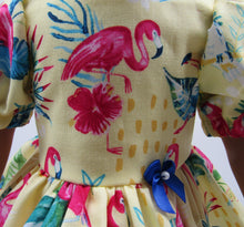 Load image into Gallery viewer, Flamingo Dress 18 inch Doll: Yellow &amp; Blue
