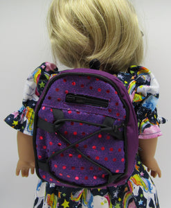 Sequin Backpack 18 inch Doll: Purple