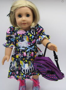 Sequin Backpack 18 inch Doll: Purple