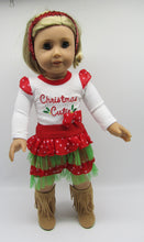 Load image into Gallery viewer, 18&quot; Doll Christmas Cutie 3 Pc Skirt Outfit
