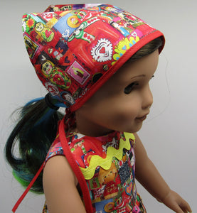 18" Doll Russian Doll-Print Dress w Headscarf