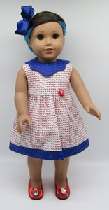 18" Doll Collared Celebrate the USA Dress