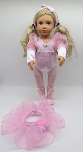 18" Doll Ballet Recital 5 Pc Outfit: Pink