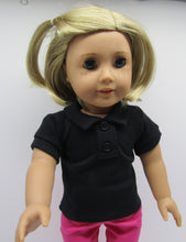 Load image into Gallery viewer, 18&quot; Doll Polo Shirt: Black
