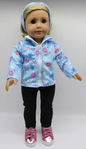 18" Doll 3 Pc Fleece Jacket, Leggings & Ear Warmer Set