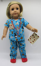 Load image into Gallery viewer, 18&quot; Doll Scrubs 5 Pc Outfit: Allover Puppy
