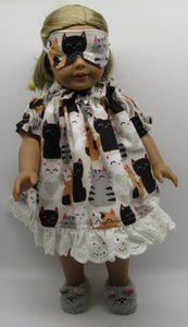 18" Doll Pull-on Cat Nightgown