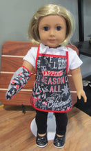 Load image into Gallery viewer, 18&quot; Doll Apron Set: Christmas Chalkboard Designs
