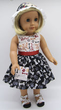 Load image into Gallery viewer, 18&quot; Doll Dress w Hat: Dog Prints
