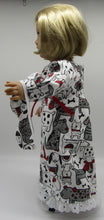 Load image into Gallery viewer, Puppies Nightgown 2 Pc 18 inch Doll: White, Black &amp; Red
