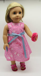 18" Doll Dragonfly Dress: Pink