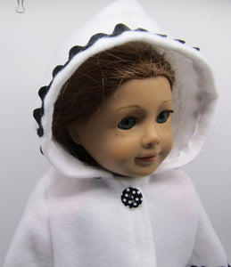 18" Doll 4 Pc Swim Set: Hot Pink & Black w Hooded Fleece Robe