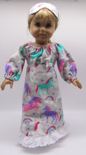 Load image into Gallery viewer, 18&quot; Doll Long Nightgown: Unicorn
