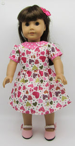 18" Doll Heart-Print Banded Dress