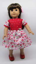 Load image into Gallery viewer, 18&quot; Doll Hearts &amp; Flowers Dress: Red
