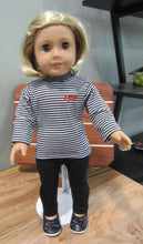 Load image into Gallery viewer, 18&quot; Doll Long Sleeved T-Shirt: Black &amp; White
