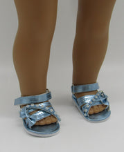 Load image into Gallery viewer, 18&quot; Doll Jeweled Sandals: Steel Blue
