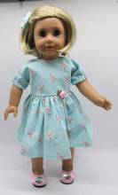 Load image into Gallery viewer, 18&quot; Doll Flamingo Dress: Mint Green &amp; Pink
