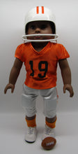 Load image into Gallery viewer, 18&quot; Doll Football Uniform 6 Pc: Orange &amp; White
