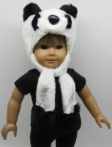 18" & 15" Doll Panda Bear Hat