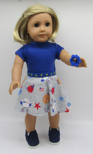 18" Doll Skirt Combo: Patriotic