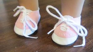 Saddle Oxford Shoes: Pink & White