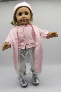 18" Doll Pink & Silver 5 Piece Sweater Set