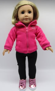 18" Doll 2 Pc Fleece-lined Jacket w Embroidery & Leggings