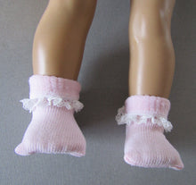 Load image into Gallery viewer, 18&quot; &amp; 15&quot; Doll Lace-Trimmed Socks: Pink
