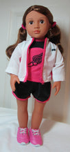 Load image into Gallery viewer, 18&quot; Doll 4 Pc Track Outfit: Hot Pink &amp; Black
