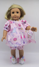 Load image into Gallery viewer, 18&quot; Doll Pajamas 3 Pc: Unicorn Pink &amp; Pale Purple
