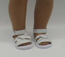 Load image into Gallery viewer, 18&quot; &amp; 15&quot; Doll Sequin Sandals: White
