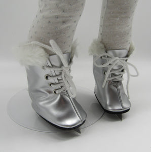18" Doll Ice Skates: Silver