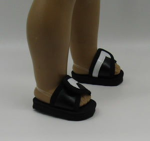 18" Doll Slides w White Swish: Black