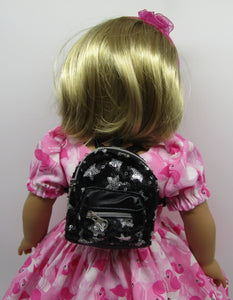 Black Sequin Mini Backpack