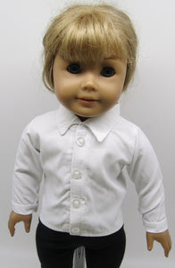 18" Doll Dress Shirt: White