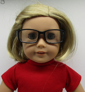 18" Doll Glasses with Stripes: Teal