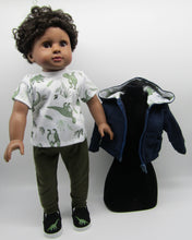 Load image into Gallery viewer, 18&quot; Doll Dinosaur Zippered Hoodie, T-Shirt &amp; Pants
