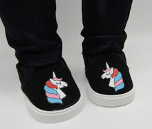 Load image into Gallery viewer, 18&quot; &amp; 15&quot; Doll Unicorn Canvas Slip on Shoes
